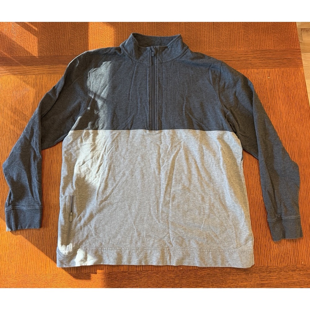 Tasc Performance Sweatshirt Mens XL Gray Pullover 1/4 Zip Mock Neck Pockets